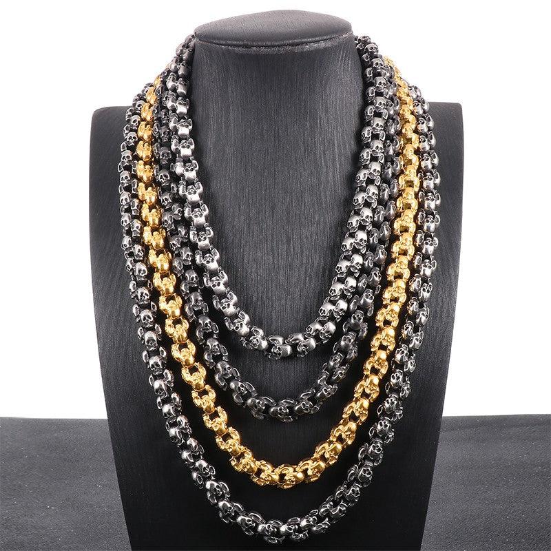 12mm Skull Chain Necklaces For Men - kalen