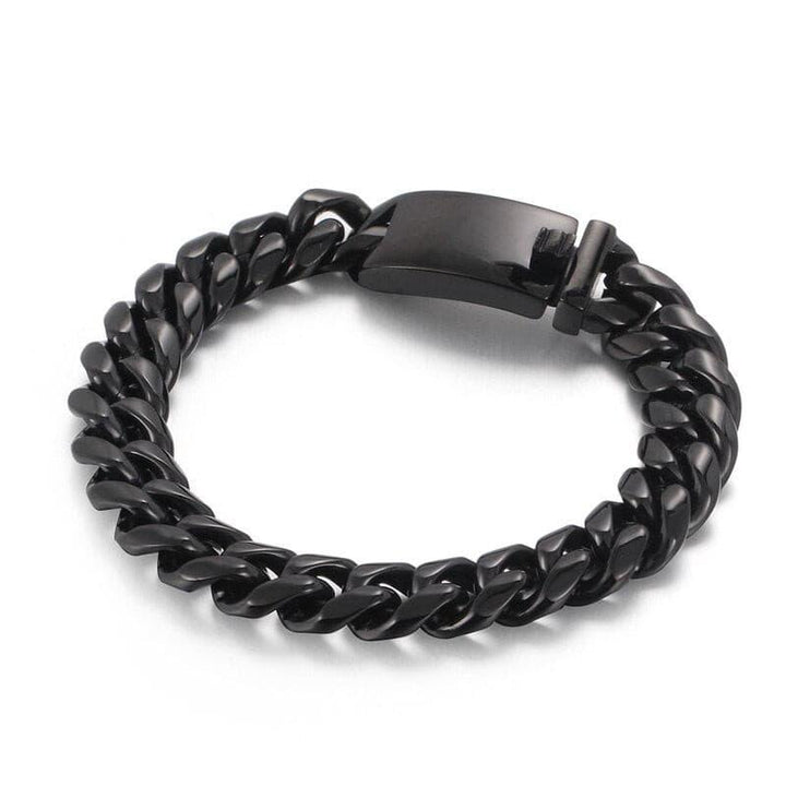 Kalen Fashion Simple Polished Cuban O-chain 12mm Wide Men's Stainless Steel Bracelet Jewelry Accessories.