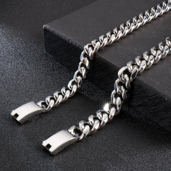 Kalen Cuban Chain Large Wide Chain Fashion Men's Stainless Steel 13mm 15mm Necklace Jewelry Accessory.