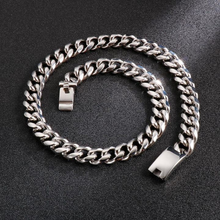 Kalen Cuban Chain Large Wide Chain Fashion Men's Stainless Steel 13mm 15mm Necklace Jewelry Accessory.