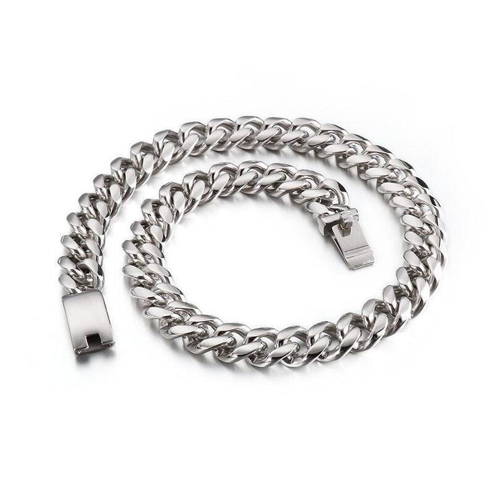 Kalen Cuban Chain Large Wide Chain Fashion Men's Stainless Steel 13mm 15mm Necklace Jewelry Accessory.