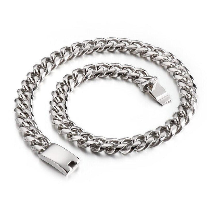 Kalen Cuban Chain Large Wide Chain Fashion Men's Stainless Steel 13mm 15mm Necklace Jewelry Accessory.