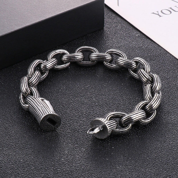 Kalen 13mm Wide O Chain Vintage Men's Stainless Steel Bracelet 220mm Jewelry Accessories.