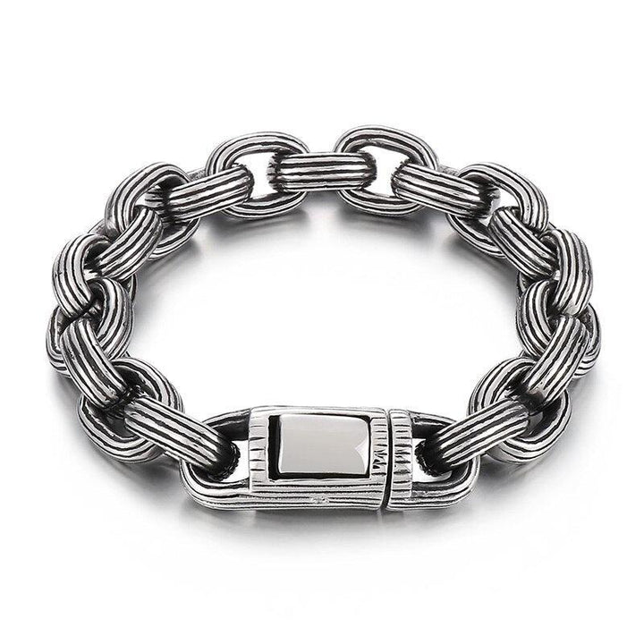 Kalen 13mm Wide O Chain Vintage Men's Stainless Steel Bracelet 220mm Jewelry Accessories.