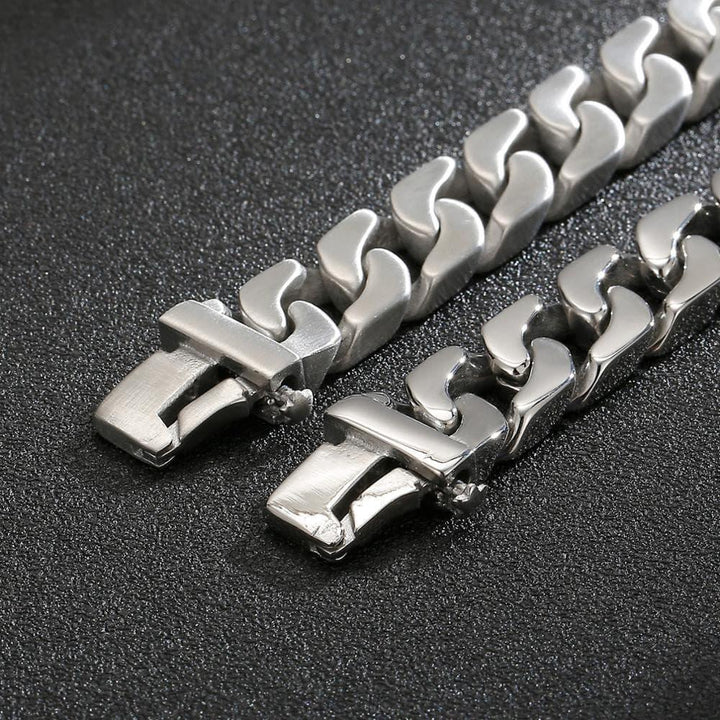 Kalen Brushed 14mm High Quality Stainless Steel Men's Bracelet Simple O-chain Accessories Assembly Jewelry.