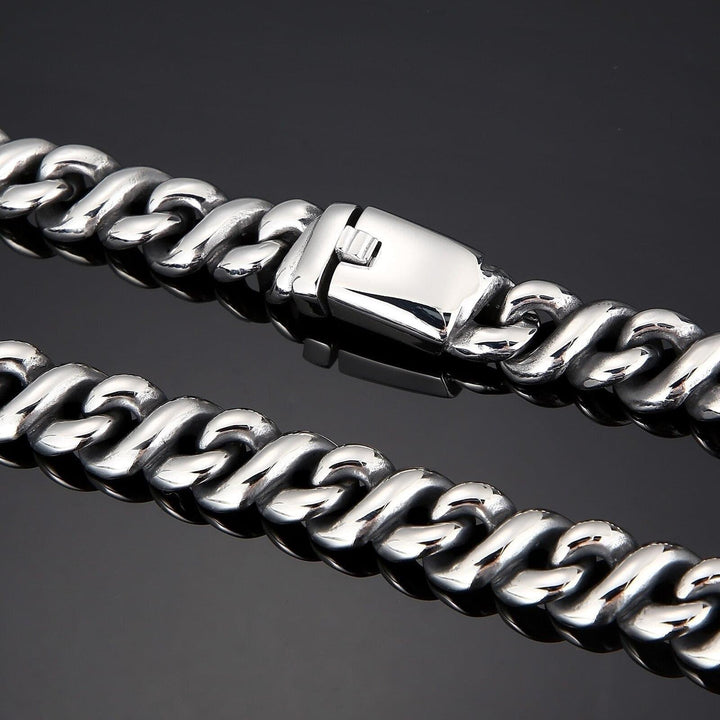 KALEN 60cm 316L Stainless Steel Cast Link Chain Necklace Men Heavy Jewelry.