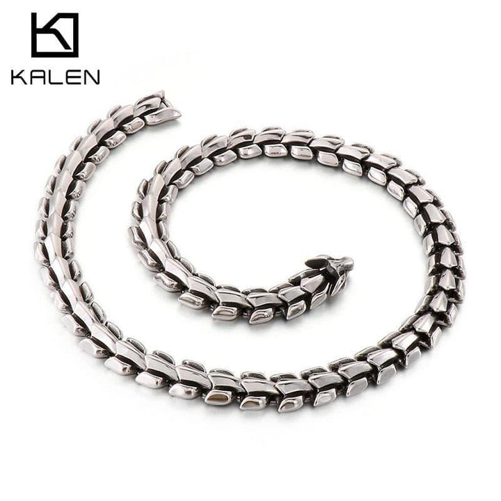 Kalen 15mm Trend Viking Splicing Chain High Polished Wolf Skeleton Accessory Link Punk Men's Necklace Trendy Jewelry.