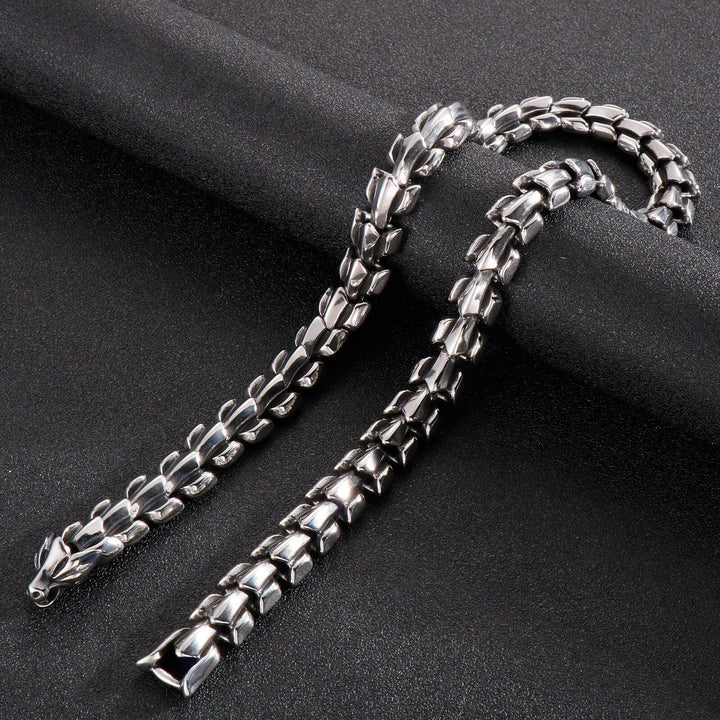 Kalen 15mm Trend Viking Splicing Chain High Polished Wolf Skeleton Accessory Link Punk Men's Necklace Trendy Jewelry.