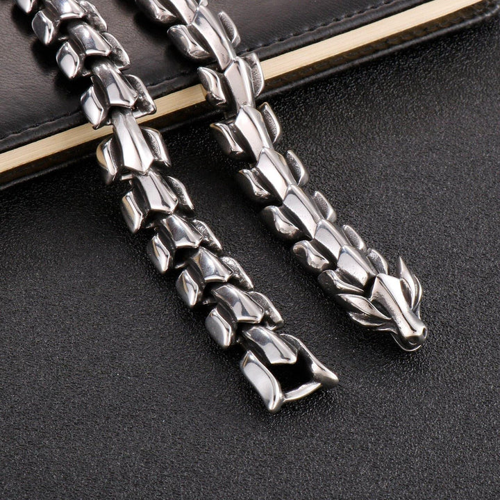 Kalen 15mm Trend Viking Splicing Chain High Polished Wolf Skeleton Accessory Link Punk Men's Necklace Trendy Jewelry.