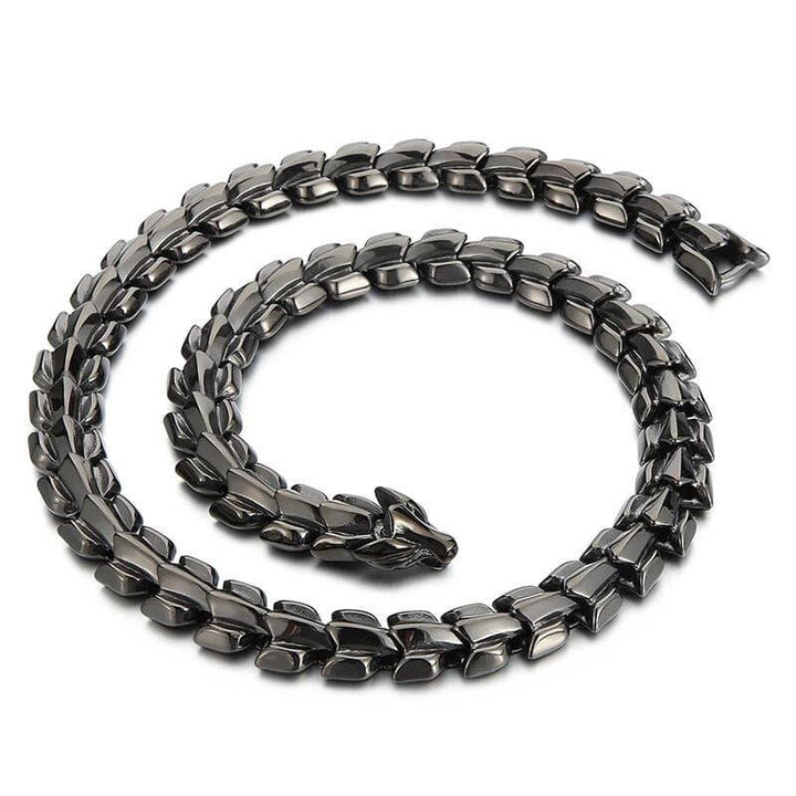 Kalen 15mm Trend Viking Splicing Chain High Polished Wolf Skeleton Accessory Link Punk Men's Necklace Trendy Jewelry.