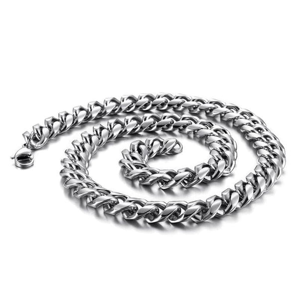 KALEN 15mm Chain Necklace Men Stainless Steel Chunky Cuban Choker Jewelry Accessories.