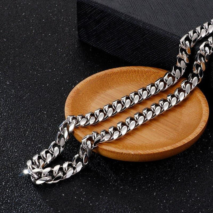 KALEN 15mm Chain Necklace Men Stainless Steel Chunky Cuban Choker Jewelry Accessories.