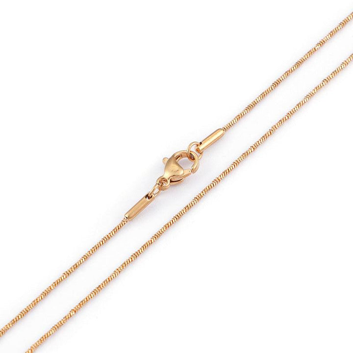 1mm Twist Rounded Snake Chain Necklace For Men Women - kalen