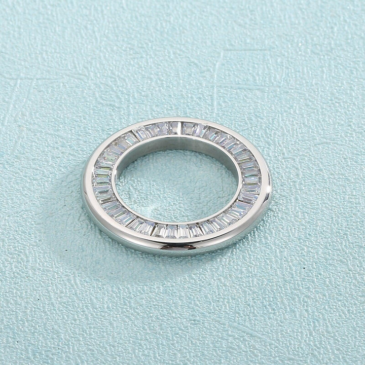 1pcs 30mm Inlay Zircon Circle Charms DIY Jewelry Stainless Steel Round Connect with Zircon Accessories Bracelet Necklace Jewelry.