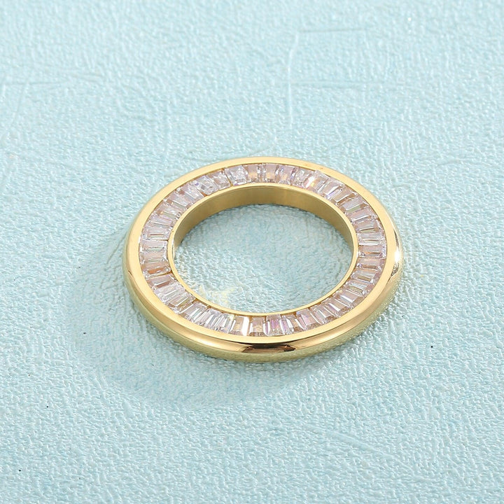 1pcs 30mm Inlay Zircon Circle Charms DIY Jewelry Stainless Steel Round Connect with Zircon Accessories Bracelet Necklace Jewelry.