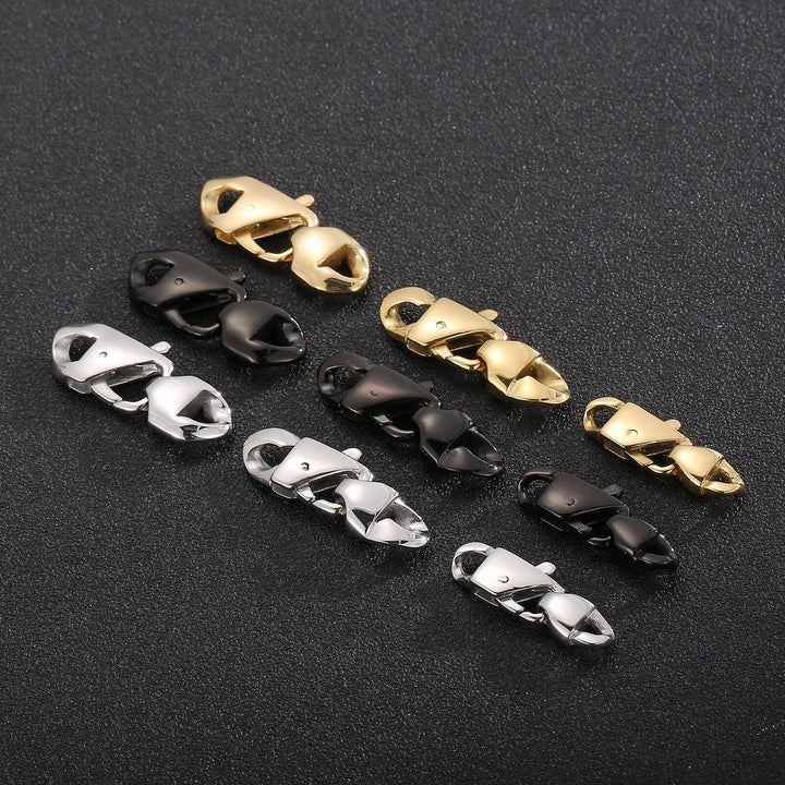 1set New 3 Color Stainless Steel Clasp Jewelry Findings 3 Size Lobster Clasp Hooks For Necklace&amp;Bracelet Waist Chain DIY.