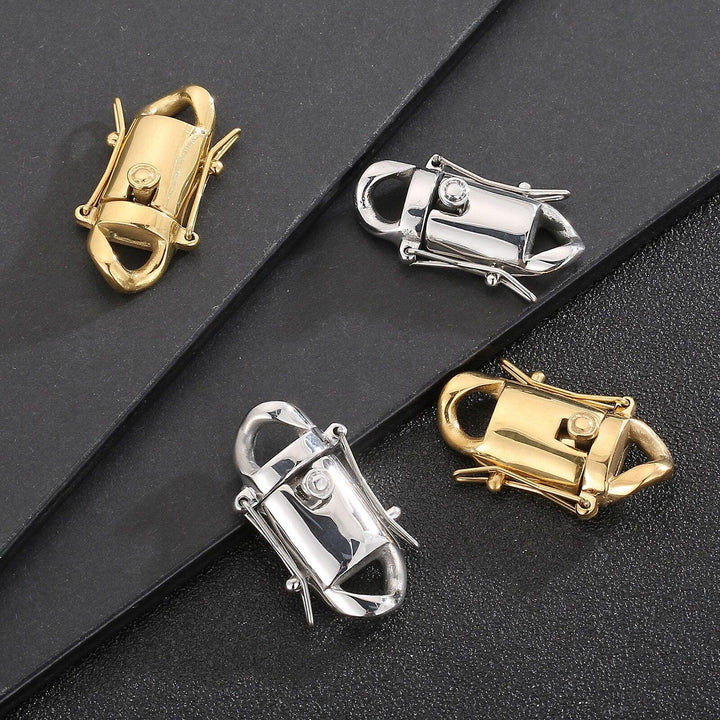 1Set Rhinestone Paved Round Metal Snap Clasps Hook Bracelet Necklace Zircon/Polished Connection Clasps DIY Jewlery Make.