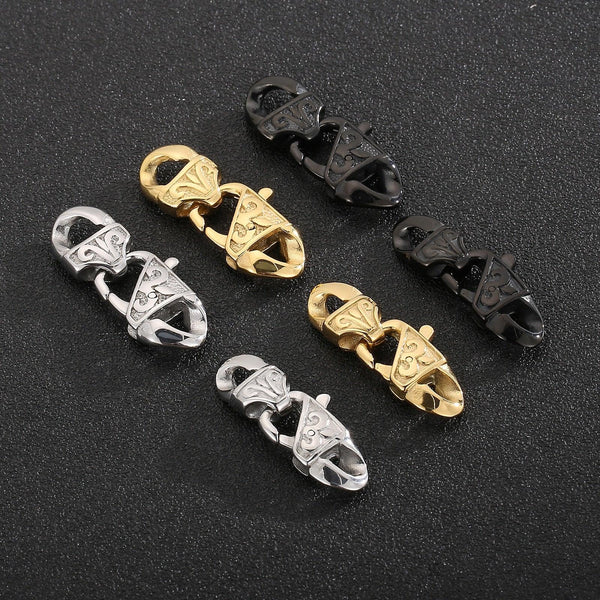 1set Vintage Clasp Hooks Stainless Steel 2 Sizes DIY Jewelry Making Findings for Neckalce Bracelet Supplies.
