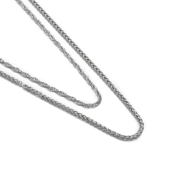 2.3/2.5mm Double Layer Frango Wheat Rope Chain Necklace for Women - kalen