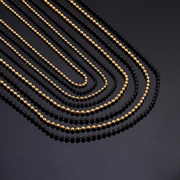 2.4/3mm Stainless Steel Bead Chain Necklace - kalen