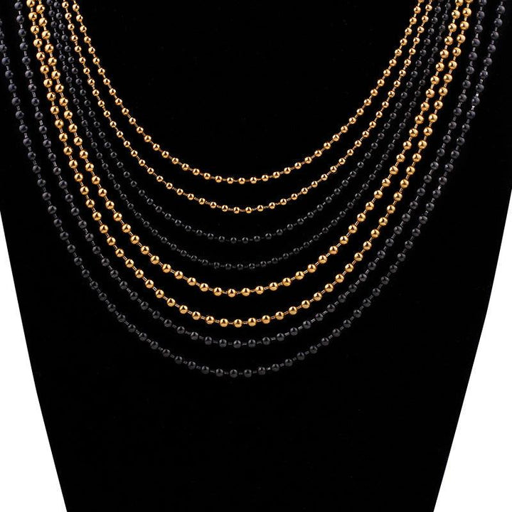 2.4/3mm Stainless Steel Bead Chain Necklace - kalen