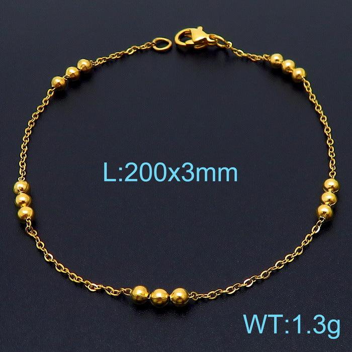 2.5/2.6mm Stainless Steel Bead Oval Bamboo Chain Necklacev - kalen