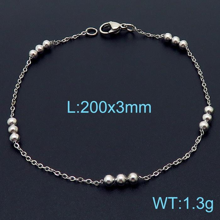 2.5/2.6mm Stainless Steel Bead Oval Bamboo Chain Necklacev - kalen