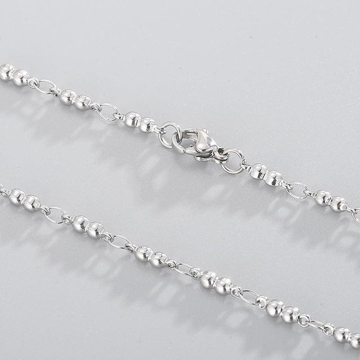 2.5/2.6mm Stainless Steel Bead Oval Bamboo O-chain Chain Necklacev - kalen