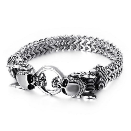 Stainless Steel Skull Bracelet for Men