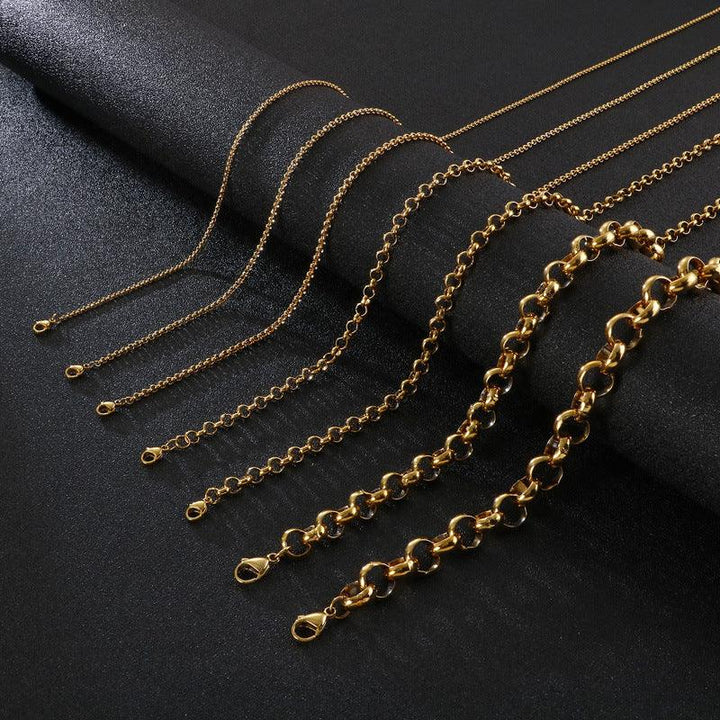 2/2.4/3/4/5/6/10/12mm Stainless Steel Faceted Cutting Rouned Box Link Chain Necklace - kalen