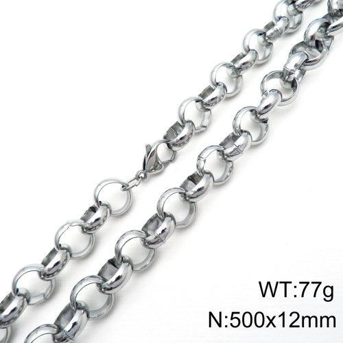 2/2.5/3/4/5/6/10/12 Stainless Steel Rouned Box Link Chain Necklace - kalen