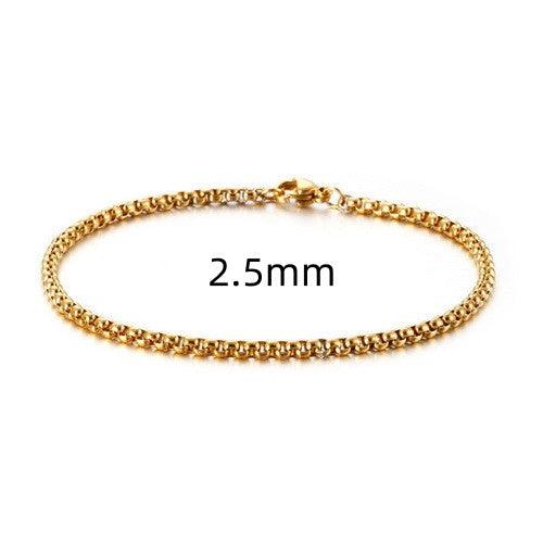 2/2.5/3/4/5/6/7mm Square Box Link Chain Bracelet for Men Women Stainless Steel Jewelry - kalen