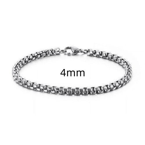 2/2.5/3/4/5/6/7mm Square Box Link Chain Bracelet for Men Women Stainless Steel Jewelry - kalen