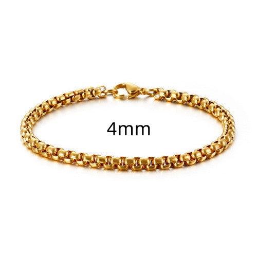 2/2.5/3/4/5/6/7mm Square Box Link Chain Bracelet for Men Women Stainless Steel Jewelry - kalen