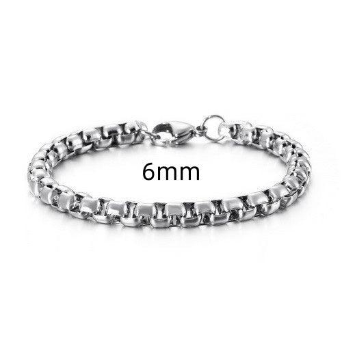 2/2.5/3/4/5/6/7mm Square Box Link Chain Bracelet for Men Women Stainless Steel Jewelry - kalen