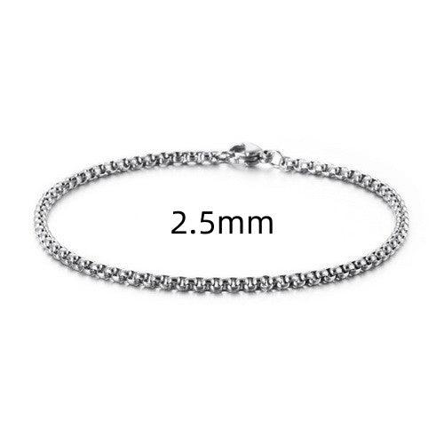 2/2.5/3/4/5/6/7mm Square Box Link Chain Bracelet for Men Women Stainless Steel Jewelry - kalen