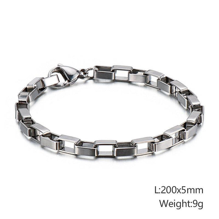 2/2.5/3/5mm Square Box Link Chain Bracelet For Women - kalen