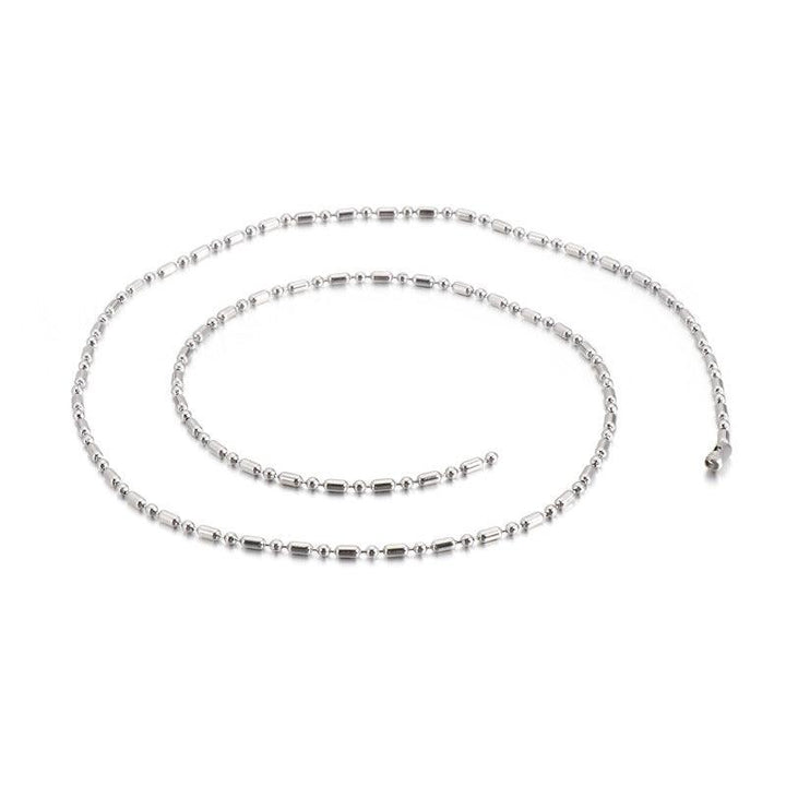 2/2.5/3mm Stainless Steel Bead Oval Bamboo Chain Necklacev - kalen