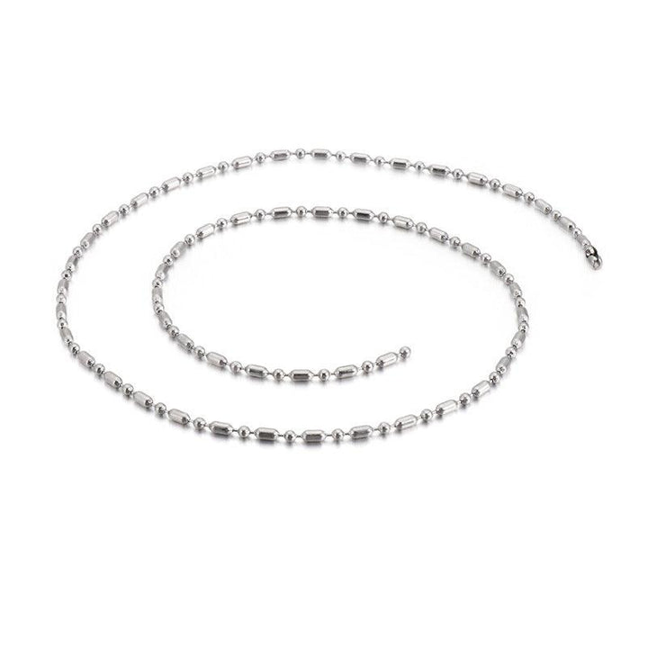 2/2.5/3mm Stainless Steel Bead Oval Bamboo Chain Necklacev - kalen