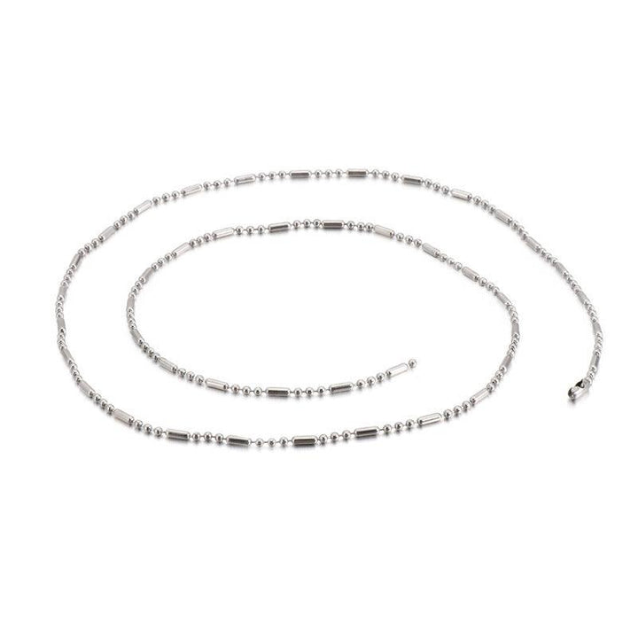 2/2.5/3mm Stainless Steel Bead Oval Bamboo Chain Necklacev - kalen