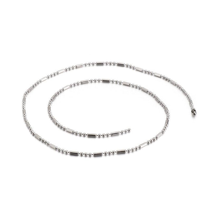 2/2.5/3mm Stainless Steel Bead Oval Bamboo Chain Necklacev - kalen