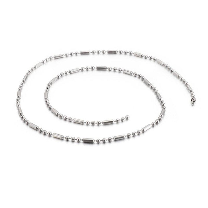 2/2.5/3mm Stainless Steel Bead Oval Bamboo Chain Necklacev - kalen