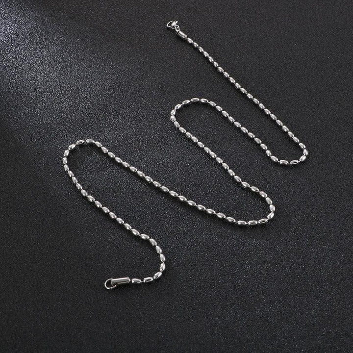 2/2.5/3mm Stainless Steel Bead Oval Bamboo Chain Necklacev - kalen