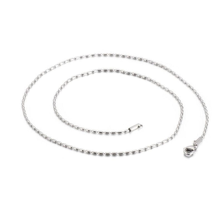 2/2.5/3mm Stainless Steel Bead Oval Bamboo Chain Necklacev - kalen