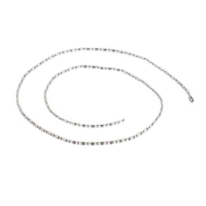 2/2.5/3mm Stainless Steel Bead Oval Bamboo Chain Necklacev - kalen