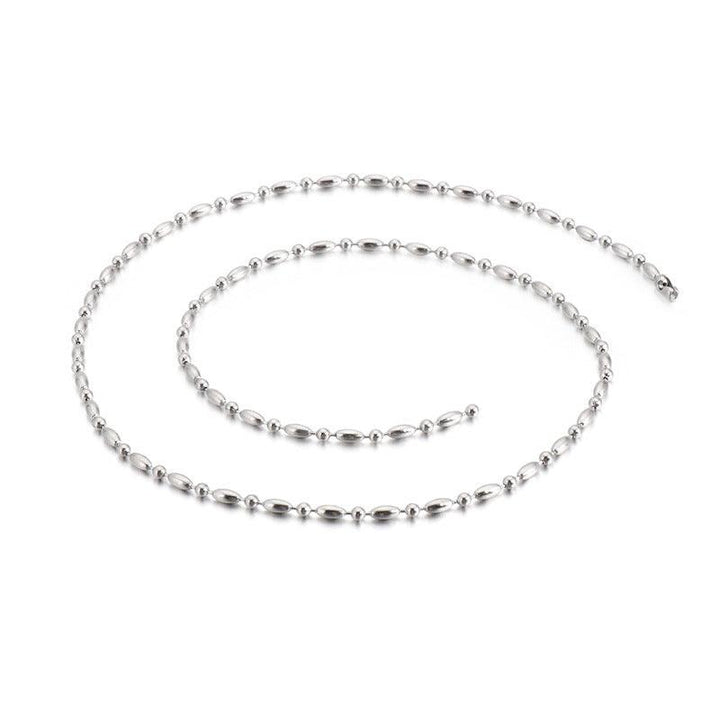 2/2.5/3mm Stainless Steel Bead Oval Bamboo Chain Necklacev - kalen