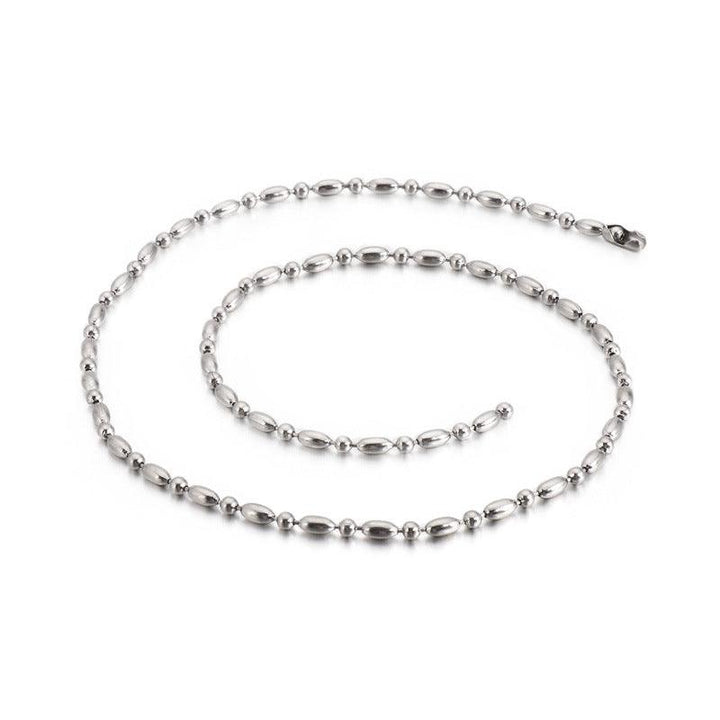 2/2.5/3mm Stainless Steel Bead Oval Bamboo Chain Necklacev - kalen