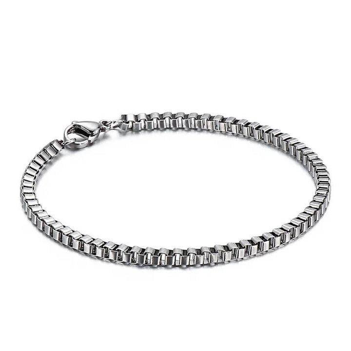 2/2.5/3mm Stainless Steel Gold Color Box Chain Bracelet for Men Women - kalen