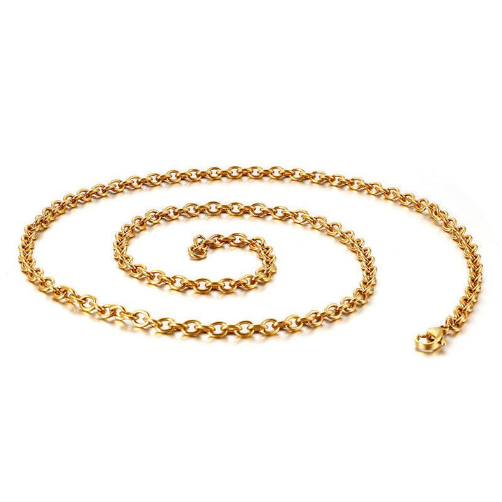 2/3/4/4.5/6/8/9.5mm PVD Gold Plated O-Chain Link Loop Chain Stainless Steel Necklace - kalen