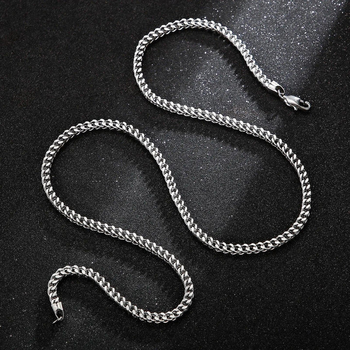 2/3/4/5mm Stainless Steel Diamond Cut Franco Chain Necklace - kalen